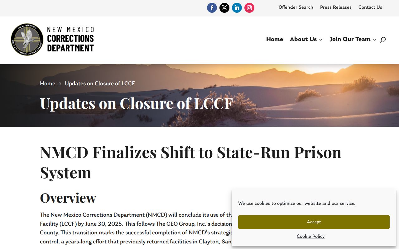 NENMCF state management update for Union County prison release research